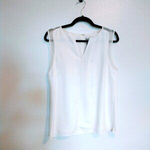NWT reiss corfu asymmetrical pleat detail top off white tank top blouse with v n